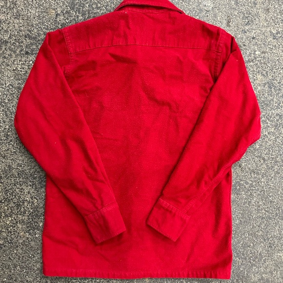 L.L Bean Vintage 70s Flannel Button Up Shirt Solid Red Women’s 14 - Picture 5 of 9